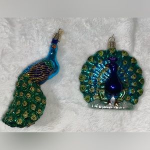 Old Christmas Ornaments - Peacocks